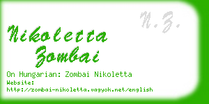 nikoletta zombai business card